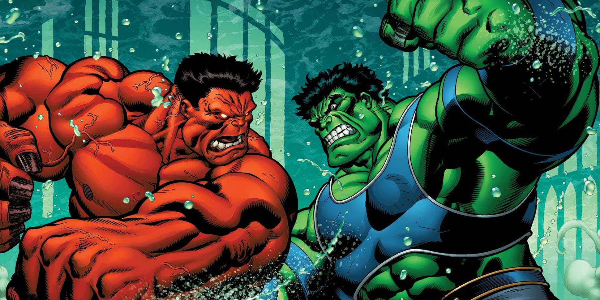 Thrashed by Red Hulk