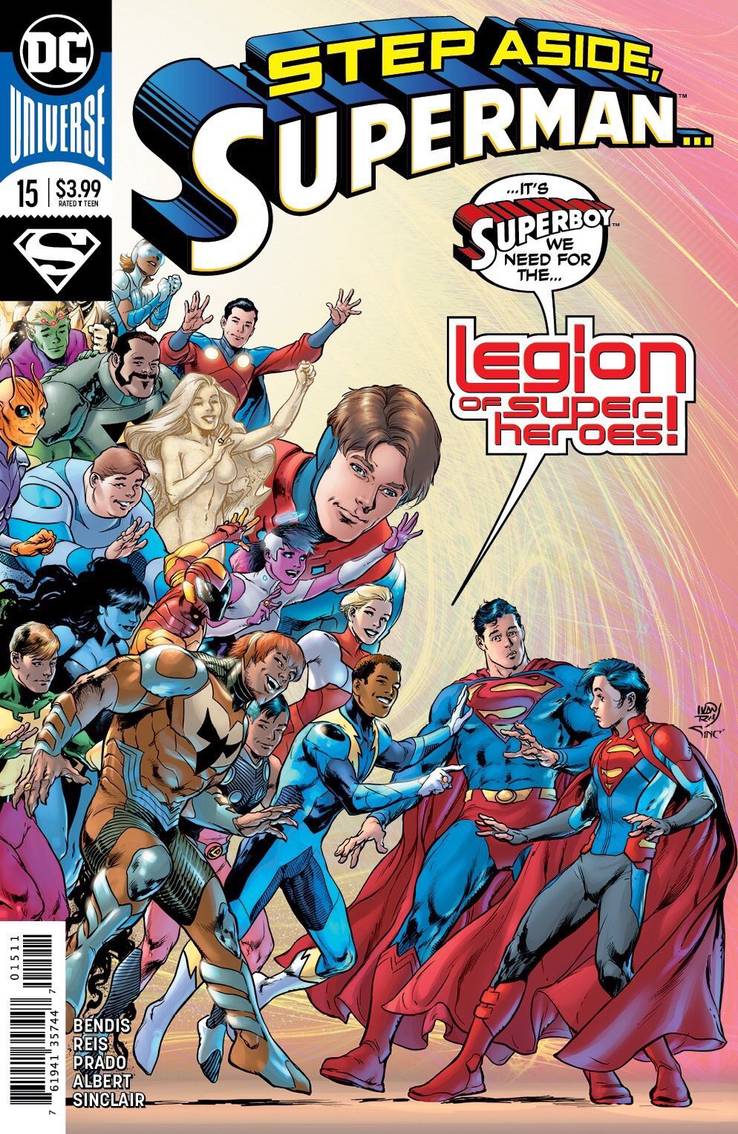 Capa alternativa de Superman mostra a Legião dos Heróis recrutando Superboy.