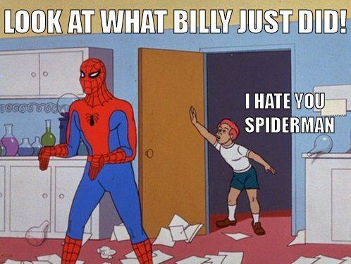 Not Me Spider man Meme