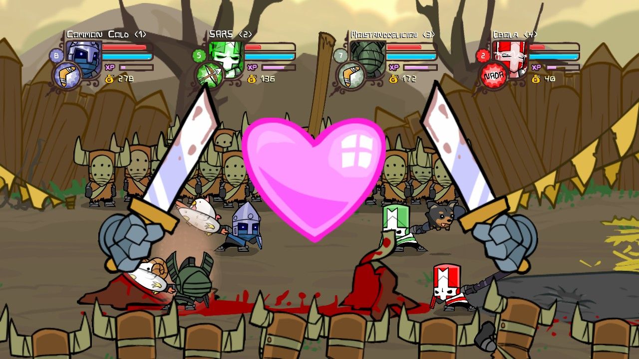 castle crashers 2 players on one controller