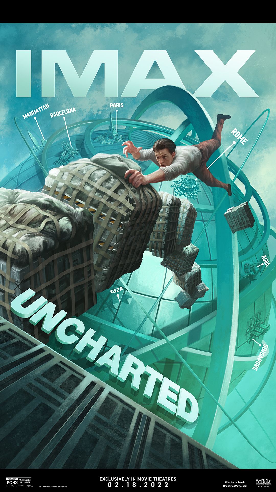 Tom Holland em Uncharted revelou seus movimentos de Homem-Aranha para um pôster do IMAX 1