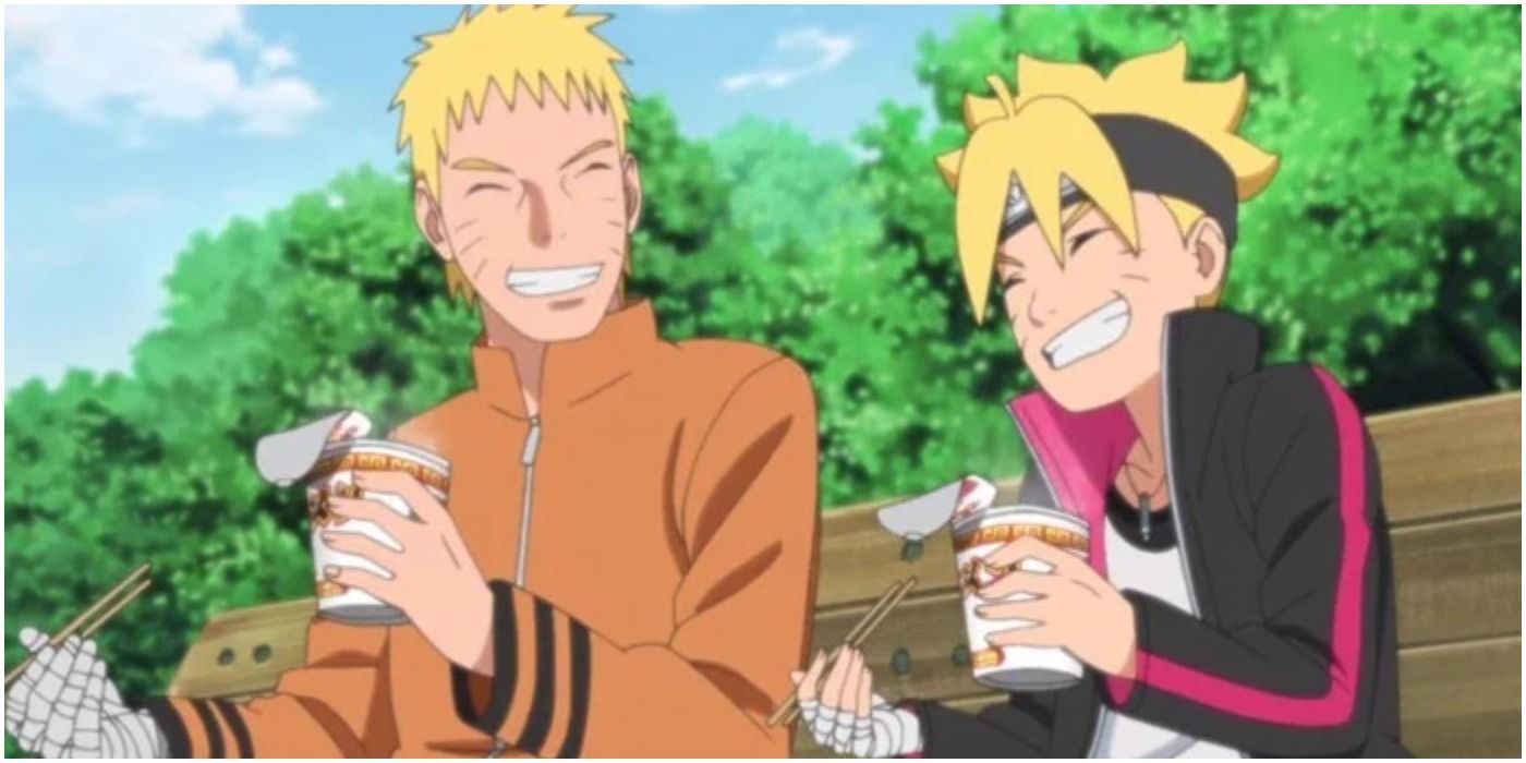 Naruto Boruto Eating Ramen Together