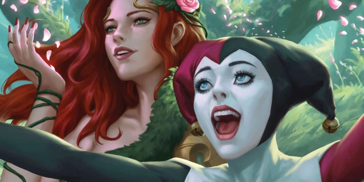 harley quinn and poison ivy in the variant cover of dark knights of steel