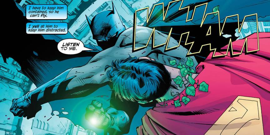 Batman Punching Superman with Kryptonite ring